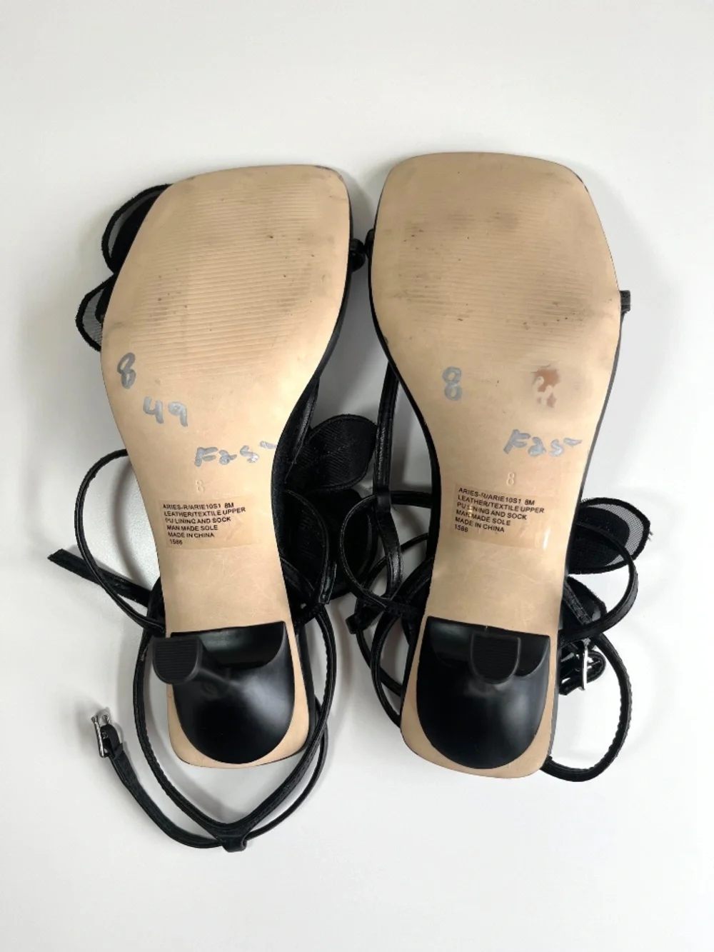 NEW Steve Madden Women's Aries Ankle Strap Heels Sandals Size 8 Black Orchid